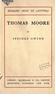 Cover of: Thomas Moore. by Stephen Lucius Gwynn
