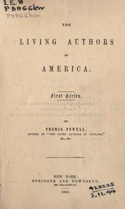 Cover of: The living authors of America. by Powell, Thomas