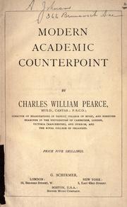 Cover of: Modern academic counterpoint