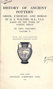 History of ancient pottery by Henry Beauchamp Walters