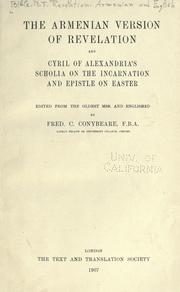 Cover of: The Armenian version of Revelation by edited from the oldest mss. and Englished by Fred. C. Conybeare.