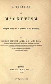 Cover of: A treatise on magnetism: designed for the use of students in the university