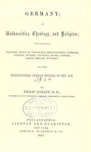 Cover of: Germany, its universities, theology and religion by Philip Schaff