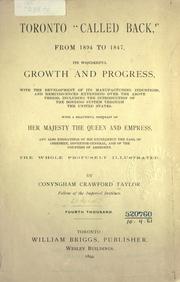 Cover of: Toronto "Called back", from 1894 to 1847 by Conyngham Crawford Taylor