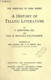 Cover of: A history of Telugu literature by P. Chenchiah