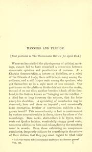 Cover of: Essays: scientific, political, & speculative. by Herbert Spencer, Herbert Spencer