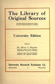 Cover of: The library of original sources by Oliver J. Thatcher