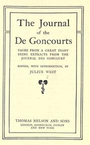 Cover of: The journal of the de Goncourts by Edmond de Goncourt