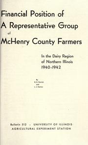 Financial position of a representative group of McHenry County farmers in the dairy region of northern Illinois 1940-1942