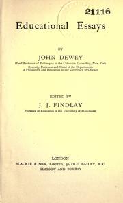 Cover of: Educational essays by John Dewey