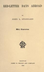 Cover of: Red-letter days abroad by John L. Stoddard