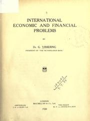 Cover of: International economic and financial problems.