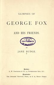 Cover of: Glimpses of George Fox and his friends