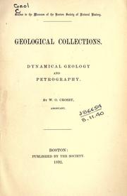 Cover of: Geological collections by Crosby, William Otis