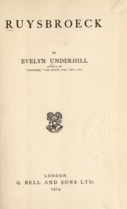 Ruysbroeck by Evelyn Underhill