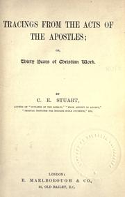 Cover of: Tracings from the Acts of the Apostles: or, Thirty years of Christian work