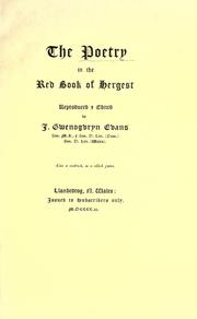 Cover of: The poetry in the Red book of Hergest, reproduced & edited by J. Gwenogvryn Evans