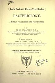 Cover of: Bacteriology. by Frederick Carl Zapffe