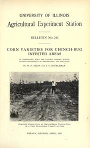 Cover of: Corn varieties for cinch-bug infested areas