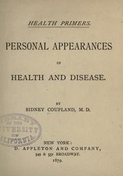 Cover of: Personal appearances in health and disease. by Sidney Coupland