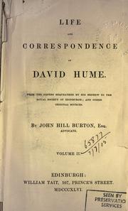 Cover of: Life and correspondence of David Hume by John Hill Burton