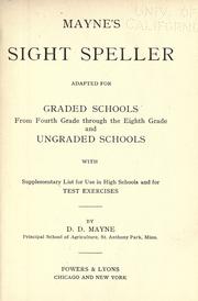 Cover of: Mayne's sight speller by D. D. Mayne