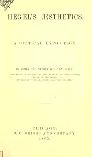 Cover of: Aesthetics by Georg Wilhelm Friedrich Hegel