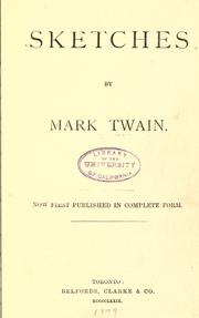 Cover of: Sketches by Mark Twain