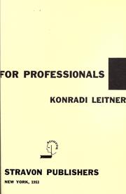 Hypnotism for professionals by Konradi Leitner