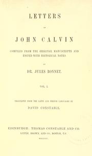 Cover of: Letters of John Calvin by Jean Calvin, Jean Calvin