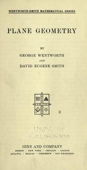 Cover of: Plane geometry by George Wentworth