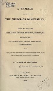 Cover of: A ramble among the musicians of Germany by Holmes, Edward