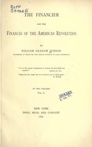 Cover of: financier and the finances of the American revolution.