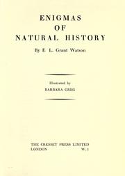 Cover of: Enigmas of natural history