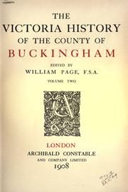 Cover of: The Victoria history of the county of Buckingham.: Edited by William Page.