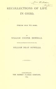 Recollections of life in Ohio by William Cooper Howells