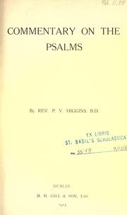 Cover of: Commentary on the Psalms.