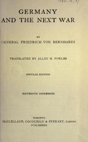 Cover of: Germany and the next war by Friedrich von Bernhardi
