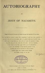 Cover of: Autobiography by Jesus Christ (Spirit)