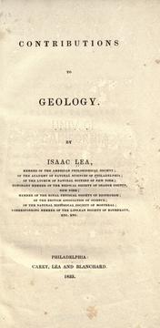 Cover of: Contributions to geology by Isaac Lea