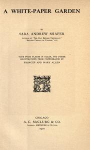 Cover of: A white-paper garden by Sara Andrew Shafer