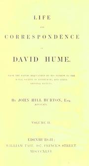 Life and correspondence of David Hume by John Hill Burton