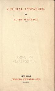 Cover of: Crucial instances by Edith Wharton