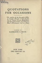 Cover of: Quotations for occasions.