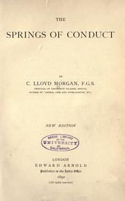 Cover of: The springs of conduct. by C. Lloyd Morgan