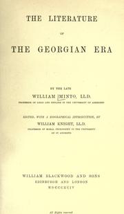 Cover of: The literature of the Georgian era. by William Minto