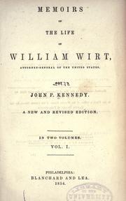 Cover of: Memoirs of the life of William Wirt, Attorney-General of the United States