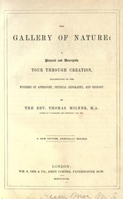 Cover of: The gallery of nature: a pictorial and descriptive tour through creation.