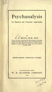 Cover of: Psychanalysis: its theories and practical application.