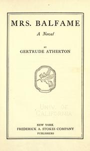 Cover of: Mrs. Balfame by Gertrude Atherton, Gertrude Atherton